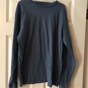 Slate Blue Long Sleeve Plain Shirt